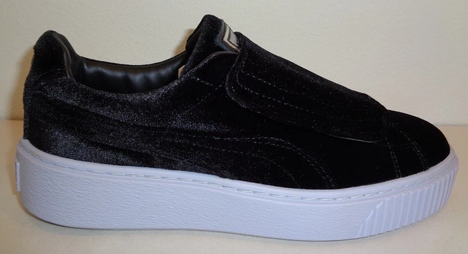 Tênis Puma tamanho 8.5 BASKET PLATFORM STRAPVR preto veludo novo feminino - Imagem 1 de 4