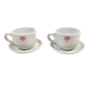 Vintage Jumbo Mugs & Saucers Dans un Jardin "In The Garden" Set of 2 French - Picture 1 of 7