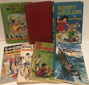 7 Vintage Enid Blyton Books Amelia Noddy Buttercup Adventurous 4 Twins 