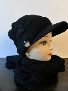 Women’s Hats Two Piece Winter Hat Set. Hat, Scarf - Picture 1 of 5