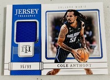 Cole Anthony 95/99 Patch 2022-23 Panini National Treasures Basketball Card