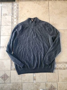 Men's John W Nordstrom Cashmere Gray Quarter Zip Sweater XL - Picture 1 of 4
