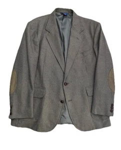 Pendleton Tweed Sport Mantel 44R grau Hahnentritt Ellenbogen Patch Blazer Jacke - Bild 1 von 11