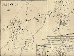 Greenwich Mianus Cos Cob CT 1867 Maps with Homeowners Names Shown - Picture 1 of 4