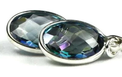 925 Sterling Silver Threader Earrings, Neptune Garden Topaz, SE005 - Image 1 of 3