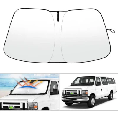 Солнцезащитный козырек на переднее лобовое стекло фургона Ford Econoline серии E 92-2025 годов выпуска с защитой от ультрафиолета - Изображение 1 из 4