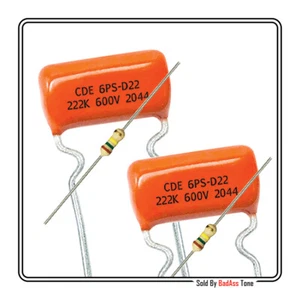 Treble Bleed .0022uf 600V Orange Drop - Resistenza al carbonio 150K 1/4 Watt - Quantità: (2) - Foto 1 di 3