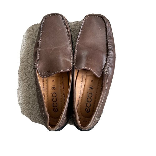 Scarpe mocassino uomo Ecco marrone piacevoli slip on driver taglia EU 43 US 10