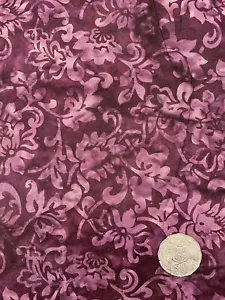 Quilting Fabric Batik Burgundy Plum Wine Tone Patchwork Applique Quilt 1/2 Metre - Picture 1 of 1