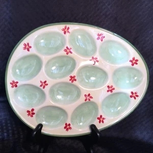 Pfaltzgraff Daybreak Deviled Eggs Tray - Egg Shaped 11 1/4” - Picture 1 of 8
