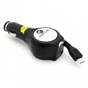 RETRACTABLE CAR DC SOCKET CHARGER POWER ADAPTER USB PORT For PHONES & TABLETS - Picture 1 of 4