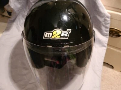 M2R Black Motorcycle Helmet Adjustable Pre Owned - Image 1 of 3