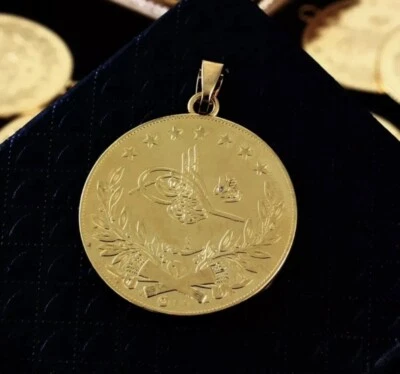 🌸Resat Altin Türkische Goldmünze  22 Ayar Altin KAPLAMA Vergoldet  27mm🌸 - Bild 1 von 4