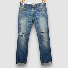 Norman Russell Mens Sz 32 Blue Wash The Cookie Slim Fit Distressed Denim Jeans