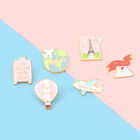 Suitcase lapel brooch Funny paper airplane brooch Novel hot air balloon brooch