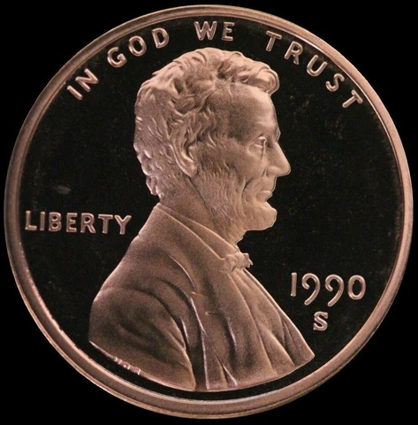 1990 S Lincoln Cent Gem Deep Cameo PROOF Penny US Mint Coin Beautiful! Cover