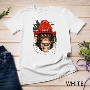 Camiseta unisex de bombero chimpancé gran mono chimpancé primate amante de los animales - Imagen 1 de 15