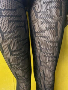Fashion Sheer “FF” Style Tights Light Weight New Years Party Model One Size New - Picture 1 of 3