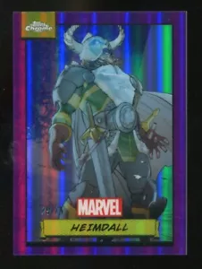 Heimdall 2024 TOPPS Chrome Marvel Purple Refractor 29/75 #19 - Picture 1 of 2