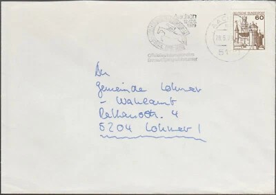 Werbestempel Aachen, Internationales Reitturnier 1979, Pferd, auf Brief  - Bild 1 von 2