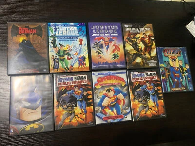 DC Universe Batman+Justice League+Superman +Legion Animated 9 Movie Lot DVD - Image 1 of 4