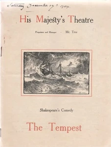 THE TEMPEST 1904 PROGRAM HIS MAJESTY'S THEATRE,LONDON - Bild 1 von 2