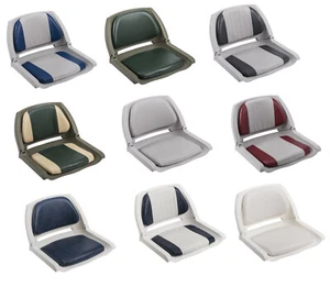 New Folding Boat Seat Molded Fishing Cushioned Seat Vinyl Pedestal Swivel System - Picture 1 of 15