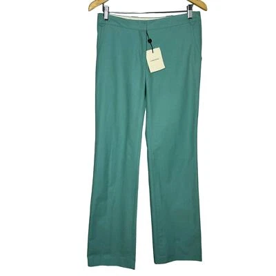 Costume National Career Wide Leg Cotton Pants office Green Women's Medium  - Image 1 of 4
