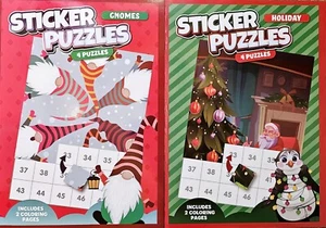 Christmas Holiday Sticker Puzzles For Kids ASSORTED TITLES Set Of 2 Brand New - Imagen 1 de 6