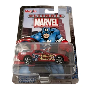 MAISTO Diecast Captain America Chevrolet Corvette 1:64 Ultimate Marvel Series1 - Picture 1 of 11