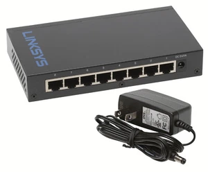 Linksys LGS108 8-port 1000Mbps Business Gigabit Desktop Switch w 5V Power Supply - Picture 1 of 10