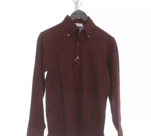 Neu mit Etikett The Armoury x Ascot Chang burgunderfarben geknöpftes Clr Langarm-Poloshirt XS - Bild 1 von 8