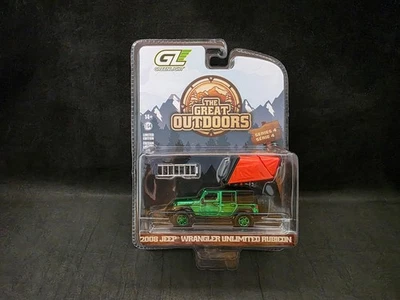 Greenlight Great Outdoors 4 - 2008 Jeep Wrangler Rubicon /Rooftop Camper *CHASE* - Image 1 of 4