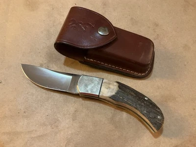Cuchillo Plegable Vintage BROWNING Modelo 509 Ciervo Skinner con Funda Original Foto 1 de 4