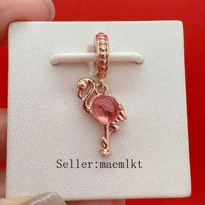 Nuevo Dije Flamenco Cristal Murano Rosa Plata de Ley 925, Dije para Pulsera Foto 1 de 4