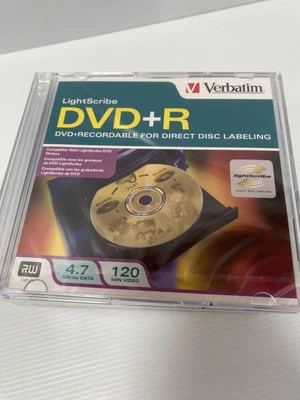 Verbatim LightScribe 16 DVD+R Recordable Discs 4.7GB 120Min Video New Sealed - Image 1 of 4