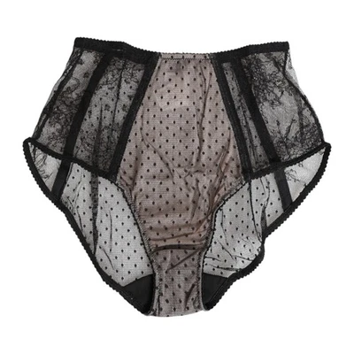 DOLCE & GABBANA Ropa Interior Negra Transparente Lunares Encaje Cintura Alta IT 2/US S 450usd Foto 1 de 4