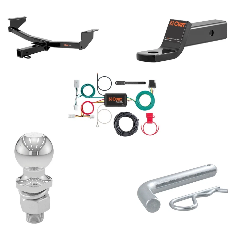 Curt Trailer Hitch & Wiring Harness & Trailer Ball & Ball Mount & 5/8" Hitch Pin Foto 1 de 4