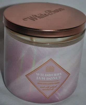 NUEVO Bath & Body Works White Barn WILDBERRY JAM DONUT 3 mechas vela grande 14,5 oz Foto 1 de 4