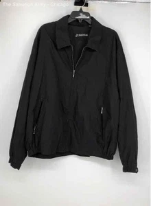 St. John's Bay Mens Black Long Sleeve Full-Zip Pockets Windbreaker Jacket Sz 2XL - Picture 1 of 6
