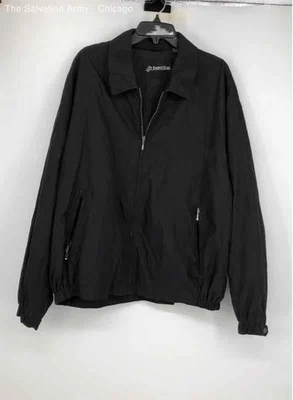 St. John's Bay Mens Black Long Sleeve Full-Zip Pockets Windbreaker Jacket Sz 2XL - Image 1 of 4