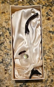 Bohemian Blown Glass Port Wine Pipe Crystal Czechoslovakia - Picture 1 of 2