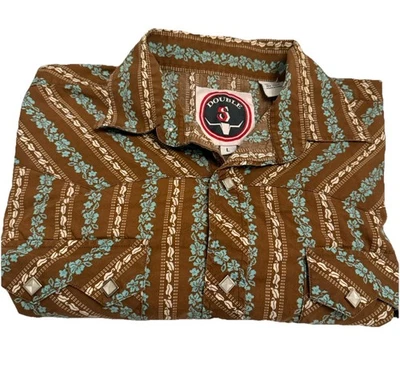Camisa Occidental Doble S Para Hombres L Marrón Perla A Presión Paisley Vaquero Rodeo Rancho Foto 1 de 4