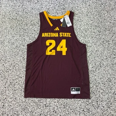 Camiseta deportiva de baloncesto Arizona State Sun Devils NCAA Adidas Swingman #24 para hombre L nueva con etiquetas Foto 1 de 4