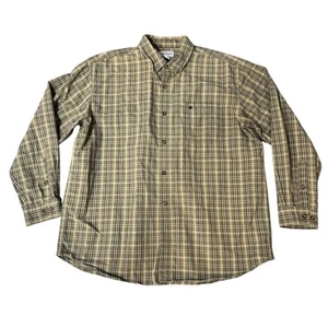 Vintage Carhartt Men's 2XL Green Plaid Long Sleeve Button Down Shirt Casual - Picture 1 of 5