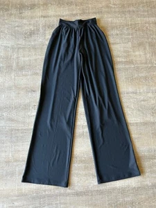 SPANX wide leg Pants Womens sz XS Black lined Pull On Excellent Flowy high waist - Picture 1 of 13