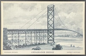 Vintage Souvenir Postkarte Botschafter Brücke Windsor Ontario Detroit Michigan  - Bild 1 von 7