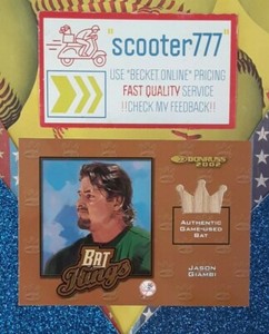 2002 Donruss BAT KINGS~#1⭐JASON GIAMBI⭐《  BAT Relic 》#/250~YANKEES '00 AL🏆MVP