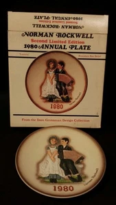 Norman Rockwell 1980 Annual Plate--"LOVERS" â¡ David Grossman Design Bas Relief - Picture 1 of 4