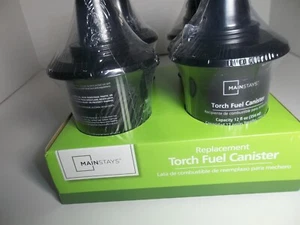 Mainstays Torch Fuel Canister Replacement 12 fl oz Metal with Snuffer Lot of 4 - Picture 1 of 11